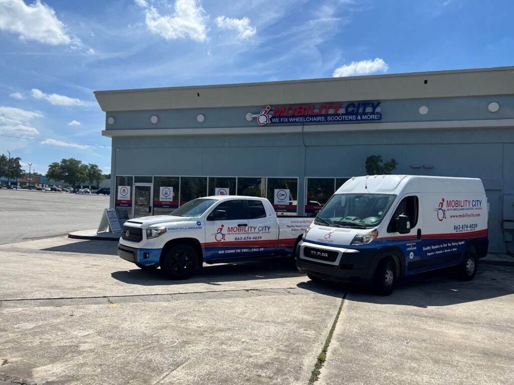 Mobility City of Lakeland Storefront and Vehicles